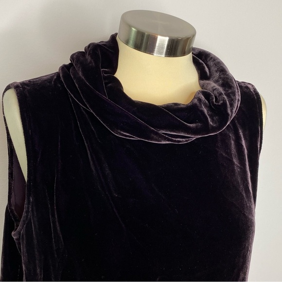 Eileen Fisher Purple Silk Velvet Sleeveless Top - Picture 5 of 9
